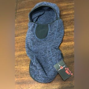 Hat face neck nose ear cover super soft blue black.